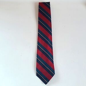 Vintage Ferrell Reed Nordstrom 100% Silk Tie Red Blue Green Gold Striped